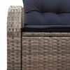 vidaXL Garden Sofa Gray 124 x 62 x 85 cm poly rattan