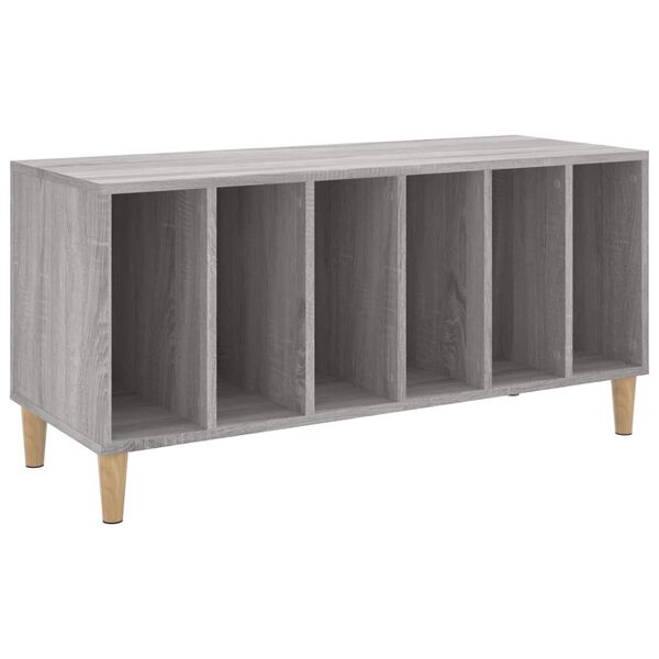 vidaXL Record Cabinet Grey Sonoma Engineered wood, Solid eucalyptus wood
