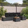 vidaXL Garden Sofa Set with Pillow 6 pcs Black Poly rattan