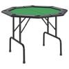 vidaXL Poker Table Green Engineered wood, felt, artificial leather, steel