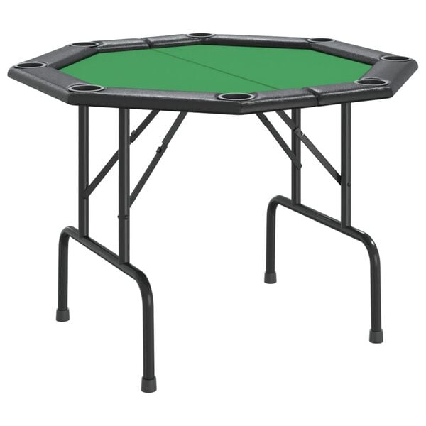 vidaXL Poker Table Green Engineered wood, felt, artificial leather, steel