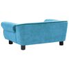 vidaXL Dog Sofa Turquoise Plush, Foam, Wood Small Removable Covers