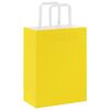 vidaXL Paper Bags 250 pcs with Handles Yellow 21x11x28 cm