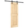 vidaXL Sliding Door with Hardware Set 27.6x82.7" Solid Wood Pine