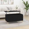 vidaXL Coffee Table Black Engineered wood Standard Adjustable Armrests