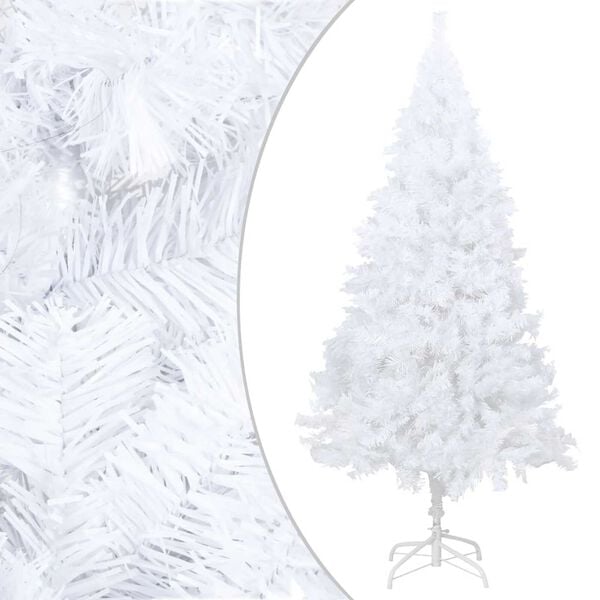 vidaXL Artificial Pre-lit Christmas Tree with Ball Set White 94.5"