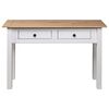 vidaXL Console Table White and natural wood Solid pine wood One size