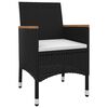 vidaXL Garden Dining Set Black Table PE rattan Medium Durable