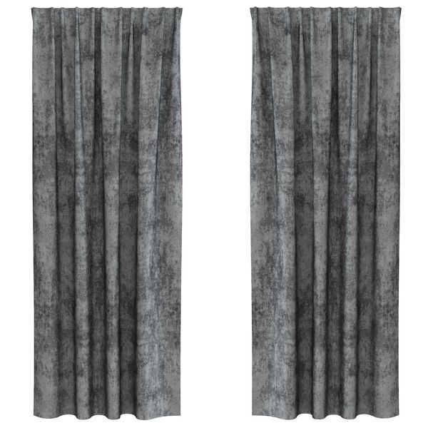 vidaXL Velvet Curtains 2 pcs Grey 88.58 x 55.12 in Velvet