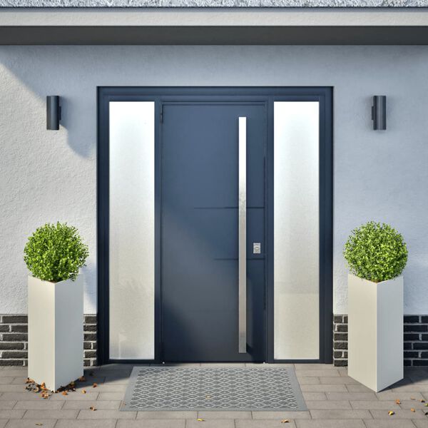 vidaXL Garden Planter Set of 2 White Steel Medium Durable