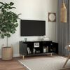 vidaXL TV Cabinet Black Engineered wood Medium TV Cabinet Rectangular