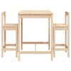vidaXL Garden Bar Set Natural Pine Solid Pine Wood Small Footrest