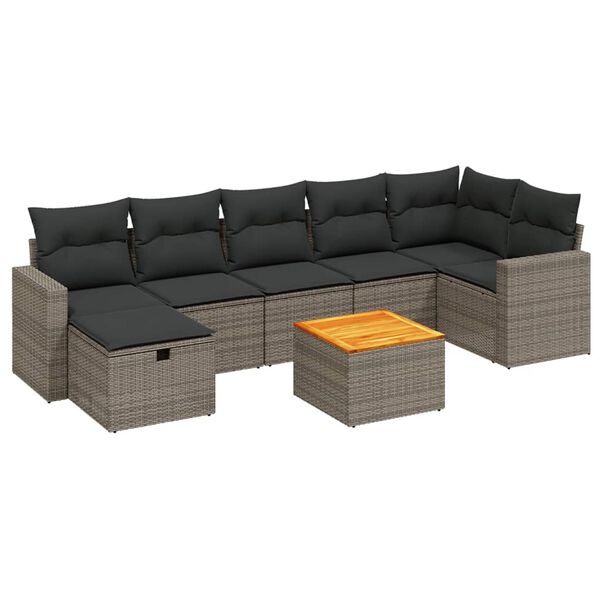 vidaXL Garden Sofa Set Grey