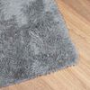 vidaXL Shaggy Rug Light grey 100% Polyester 47.2 x 47.2 in Foldable