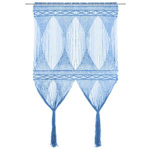 vidaXL Macrame Curtain Blue 55.1x94.5" Cotton