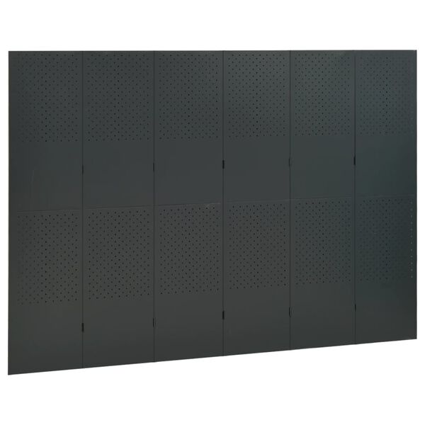 vidaXL 6-Panel Room Divider Anthracite 94.5"x70.9" Steel