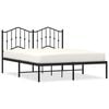 vidaXL Bed Frame Black Powder-Coated Steel Large Bed Frame Rectangular