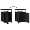 vidaXL Bedside Cabinet Set of 2 Black Engineered wood, Iron Medium