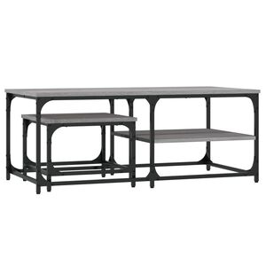 vidaXL Nesting Coffee Tables Set of 2 Grey Sonoma Engineered wood
