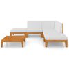 vidaXL Garden Lounge Set Cream white cushion, Natural wood Solid Acacia wood