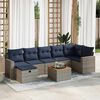 vidaXL 8 Piece Patio Sofa Set with Cushions Gray Poly Rattan