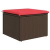 vidaXL Garden Stool Brown 21.65 x 21.65 x 14.57 in Poly Rattan