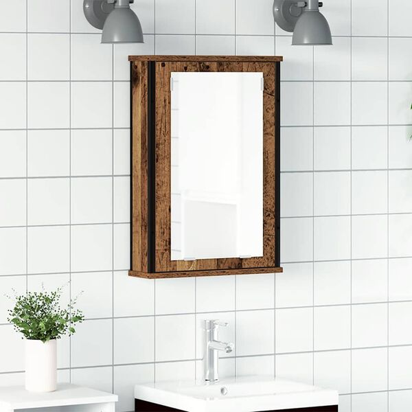 vidaXL Bathroom Mirror Cabinet Old wood