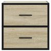vidaXL Wall-mounted Bedside Cabinet Sonoma oak Engineered wood Medium