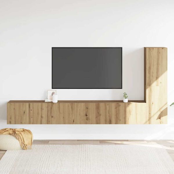vidaXL TV Cabinet Set of 3 Artisan Oak Engineered Wood Standard