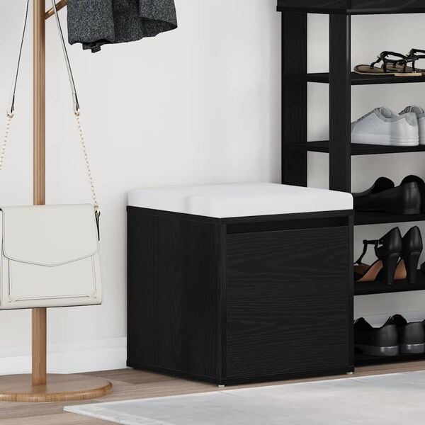 vidaXL Chest of Drawers with Drawer Black Oak 15.94 x 15.75 x 15.75 in