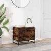 vidaXL Storage Box Smoked oak Engineered wood, metal Medium Storage Box