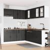 vidaXL Kitchen Cabinet Set Black Engineered Wood, Glass Large