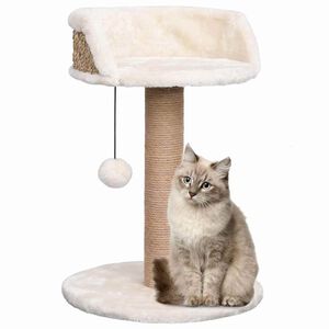 vidaXL Cat Tree Beige Flakeboard, Seagrass, Plush, Jute Compact