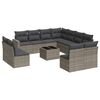 vidaXL Garden Sofa Set Grey PE rattan Large Modular Garden Sofa Set