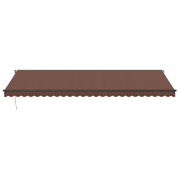 vidaXL Retractable Awning Brown Aluminum, PU coated polyester