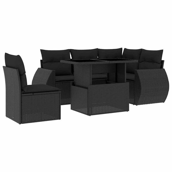 vidaXL Garden Sofa Set Black