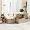 vidaXL Garden Sofa Set Beige, Cream white, Black