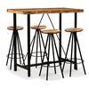 vidaXL Bar Set Varied Wood Tones Solid Reclaimed Wood and Steel Medium