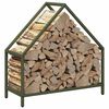 vidaXL Firewood Rack Olive Green 23.6x9.8x23.6" Cold-rolled steel