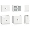 vidaXL Kitchen Cabinet Set White Engineered wood and glass Large