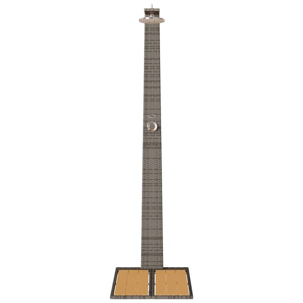 vidaXL Garden Shower Gray 60 x 80 x 214 cm Poly rattan