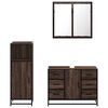 vidaXL Bathroom Furniture Set Brown oak Engineered wood, metal, glass