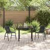 vidaXL Garden Dining Set 3 pcs Black Powder-Coated Steel