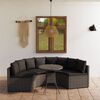 vidaXL 5 Piece Patio Sofa Set with Cushions Poly Rattan Gray