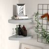 vidaXL Corner Shelf Set of 2 Gray Honeycomb MDF, metal 9.8x9.8 in