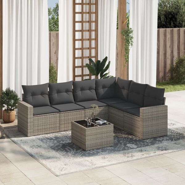 vidaXL Garden Sofa Set Grey