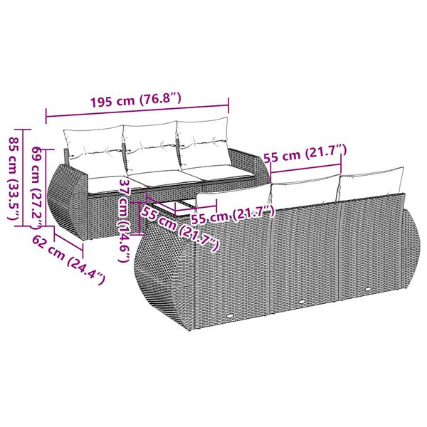 vidaXL Garden Sofa Set Black, Cream White