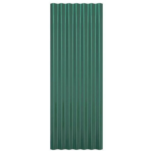 vidaXL Roof Panels 12 pcs Galvanized Steel Green 39.4"x14.2"