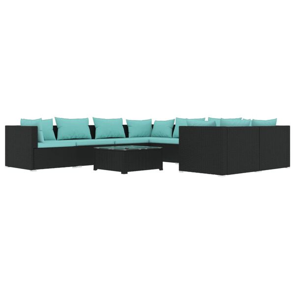vidaXL Garden Lounge Set Black