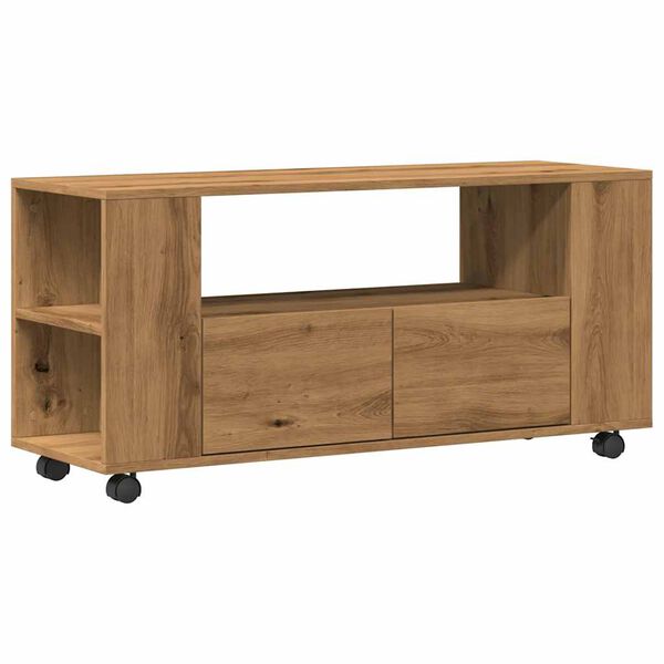vidaXL TV Cabinet Artisan Oak Engineered Wood Rollable TV Cabinet